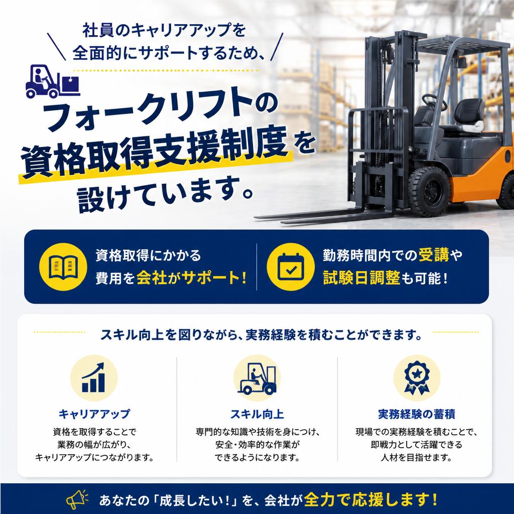 フォークリフト資格取得支援